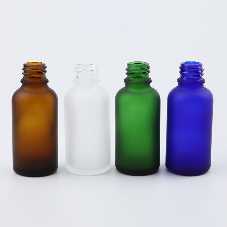 1oz 5ml 30ml 50ml 100ml Luxury Colorful Frosted Glass Serum Dropper Bottle with bamboo cap