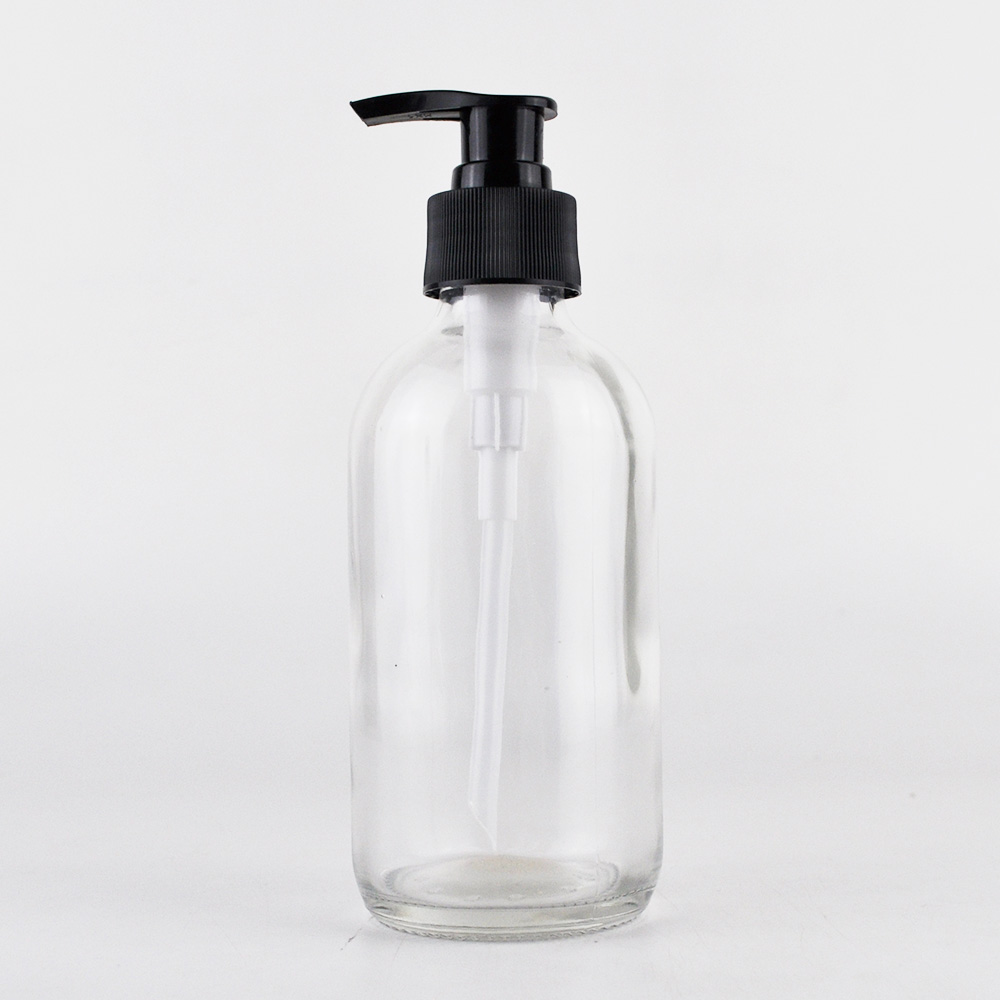 1oz 60ml 4oz 240ml 480ml boston glass shampoo bottle with pump cap