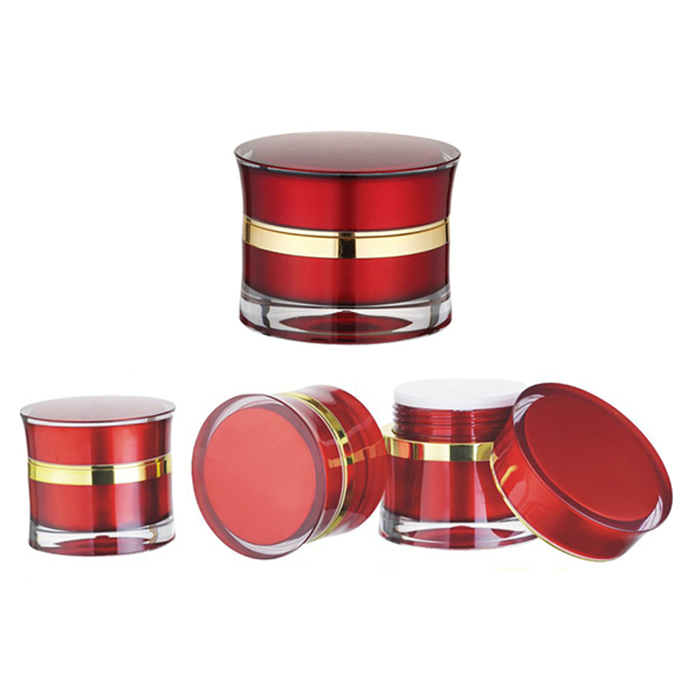 1oz Acrylic Waist cosmetics packaging low moq luxury cream jar cosmetic bottle set packaging