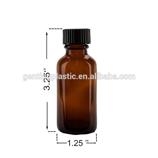 1oz Amber Boston Round Glass Bottle