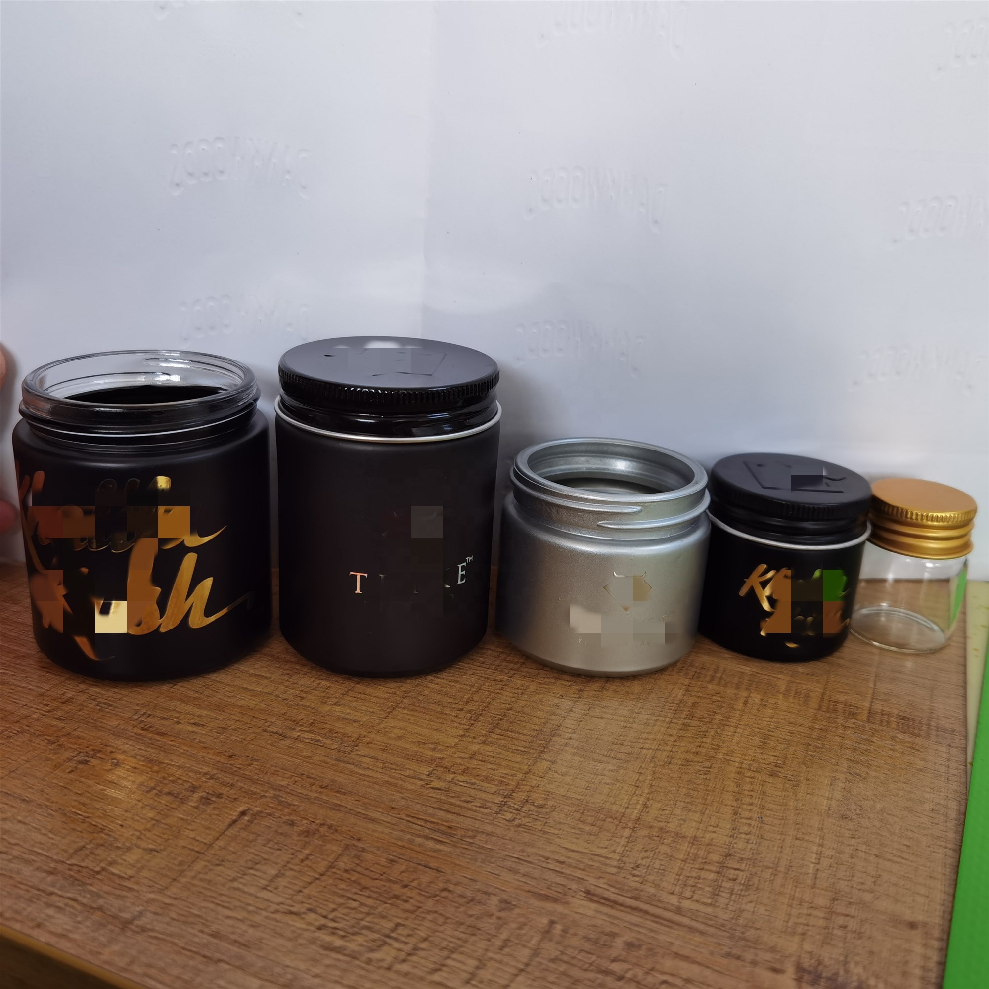 1oz Black Glass Mason Jar With Logo Printing Weed Flower Jam Honey Jar With Tin Lid 30ml