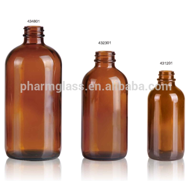 1oz Boston Round Glass Bottles : amber glass, cobalt blue glass bottle, & Flint glass bottle