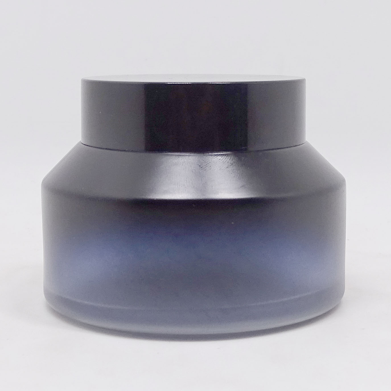 1oz Wholesale Blue Cosmetic Packaging 60ml Cream Glass Jar With Black Lid envases de vidrio