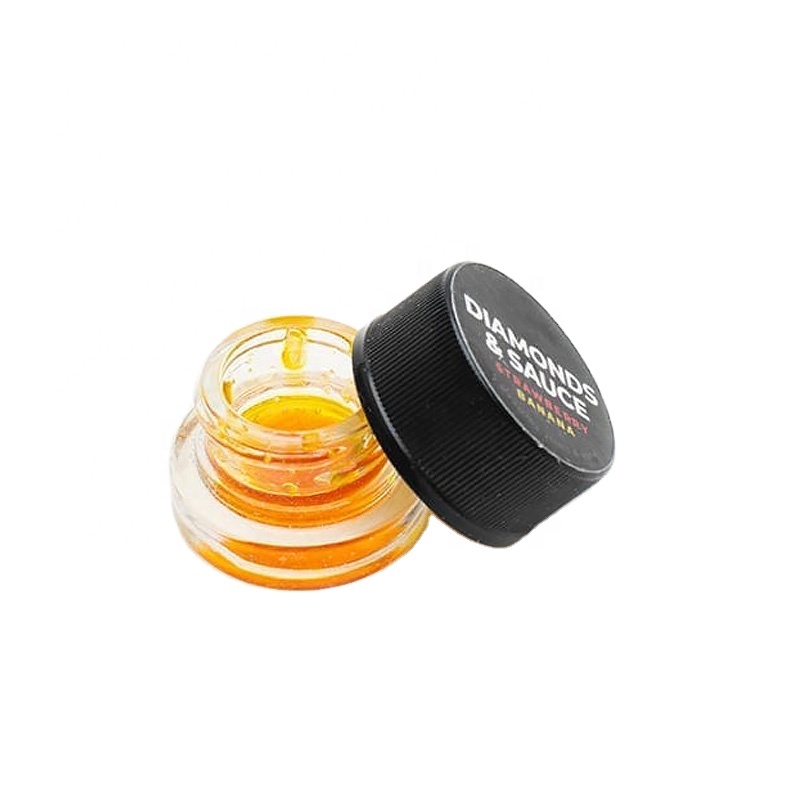 1oz children proof glass jar weed CBD flower terp sauce and kief glass jar with child resistant lid custom stickers and labels