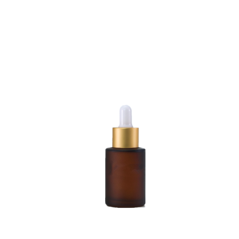 1oz clear/amber perfume serum square shoulder round shape glass dropper bottle for cosmetic packaging