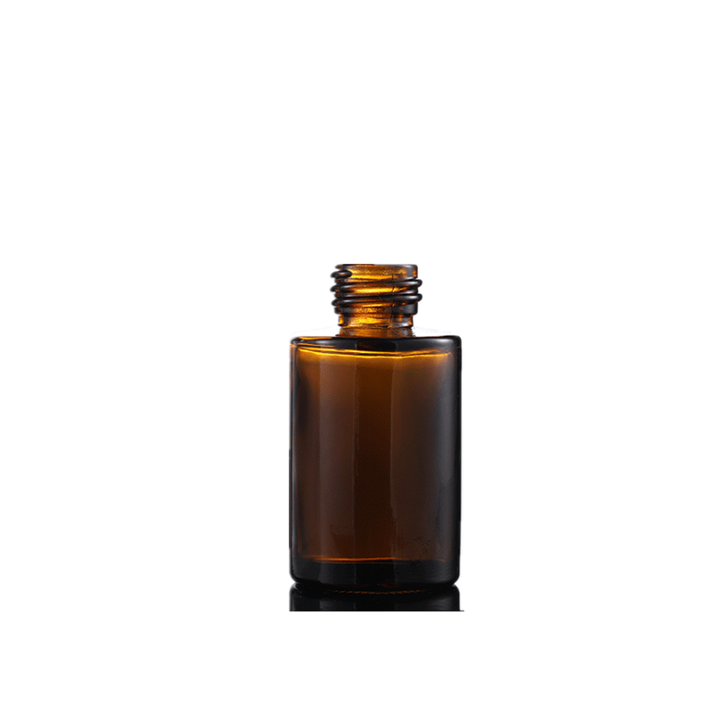1oz clear/amber perfume serum square shoulder round shape glass dropper bottle for cosmetic packaging