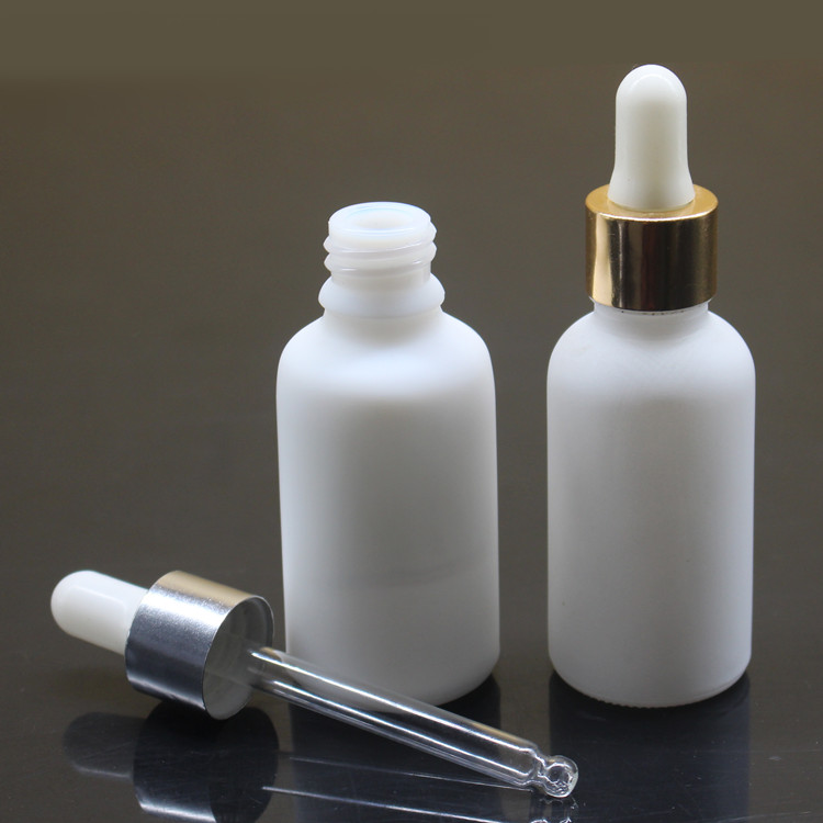 1oz clear frozen glass bottle 30ml matte black frosted essential oil dropper bottle