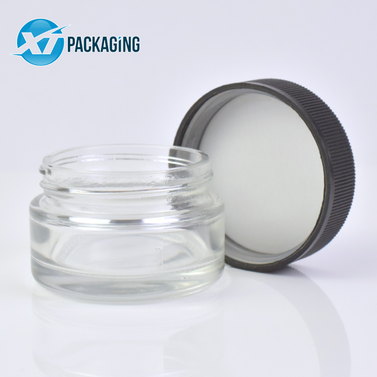 1oz custom logo child resistant child proof container glass jar printed lid hemp bottle packaging