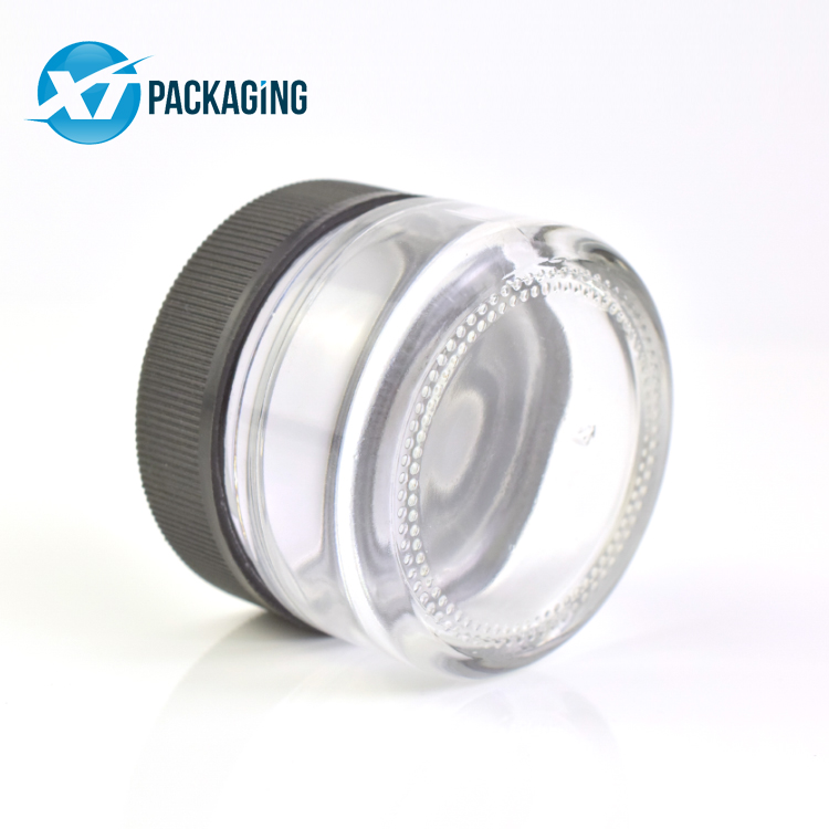 1oz custom logo child resistant child proof container glass jar printed lid hemp jars packaging