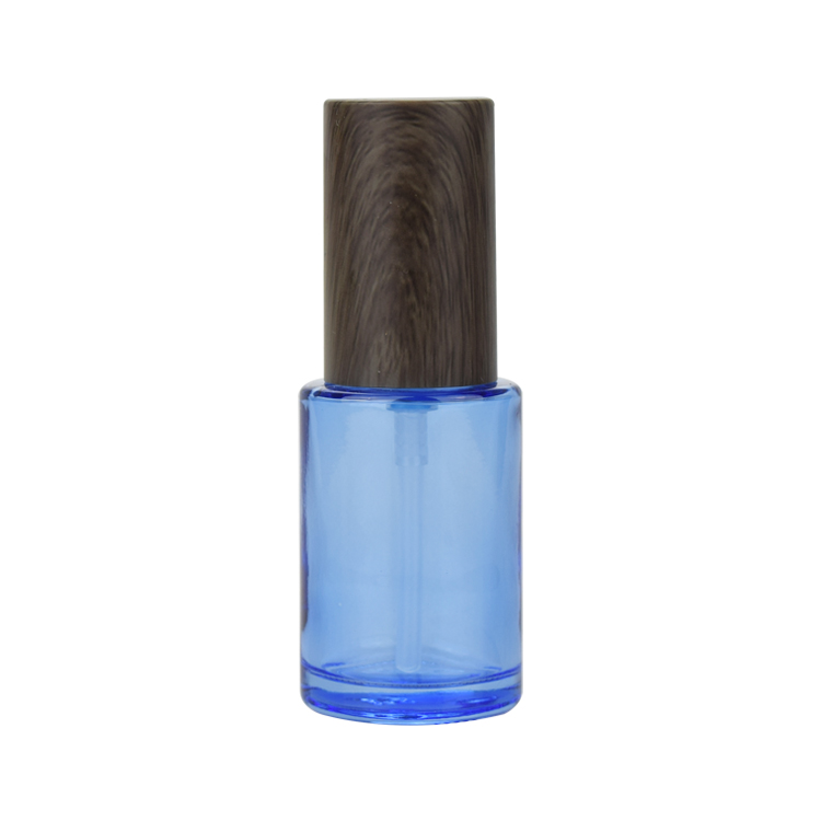 1oz flat serum pump blue glass bottle 30ml 40ml 50ml 60ml 80ml 100ml 120ml blue glass bottle with wooden cap