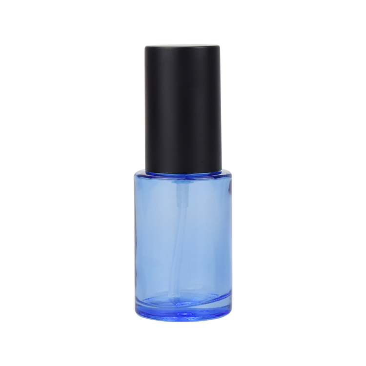 1oz flat serum pump blue glass bottle 30ml 40ml 50ml 60ml 80ml 100ml 120ml blue glass bottle with wooden cap