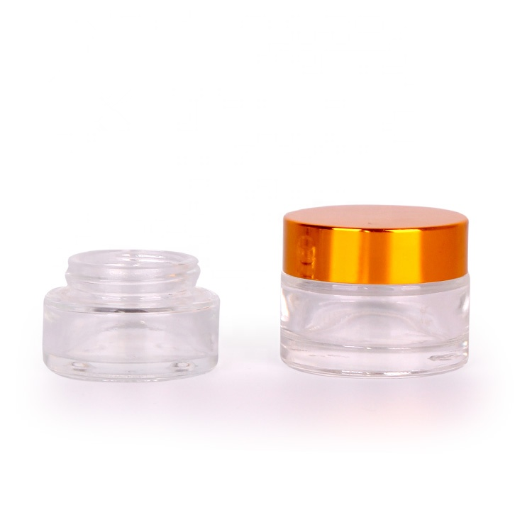 1oz frosted cream glass jars with golden lids glass jar