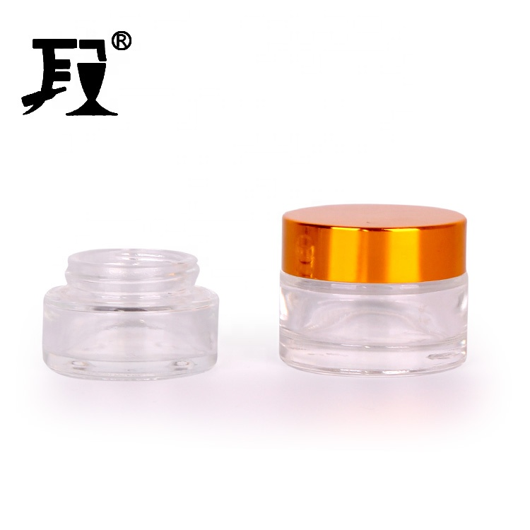 1oz frosted cream glass jars with golden lids glass jar