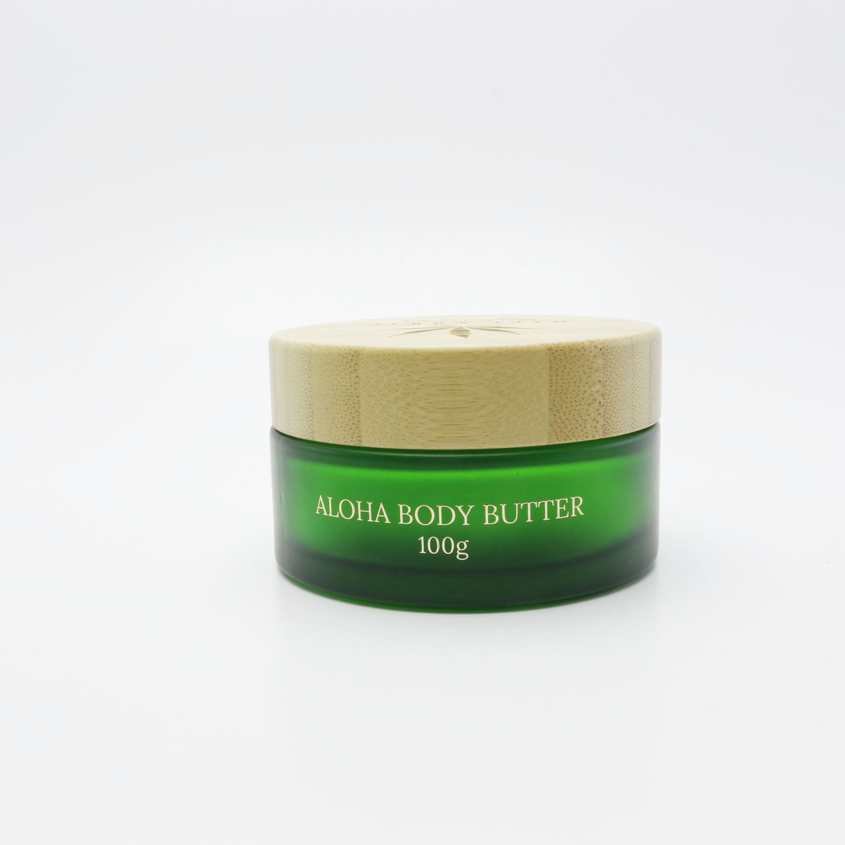 1oz frosted green glass jars with bamboo lids GJ-253K