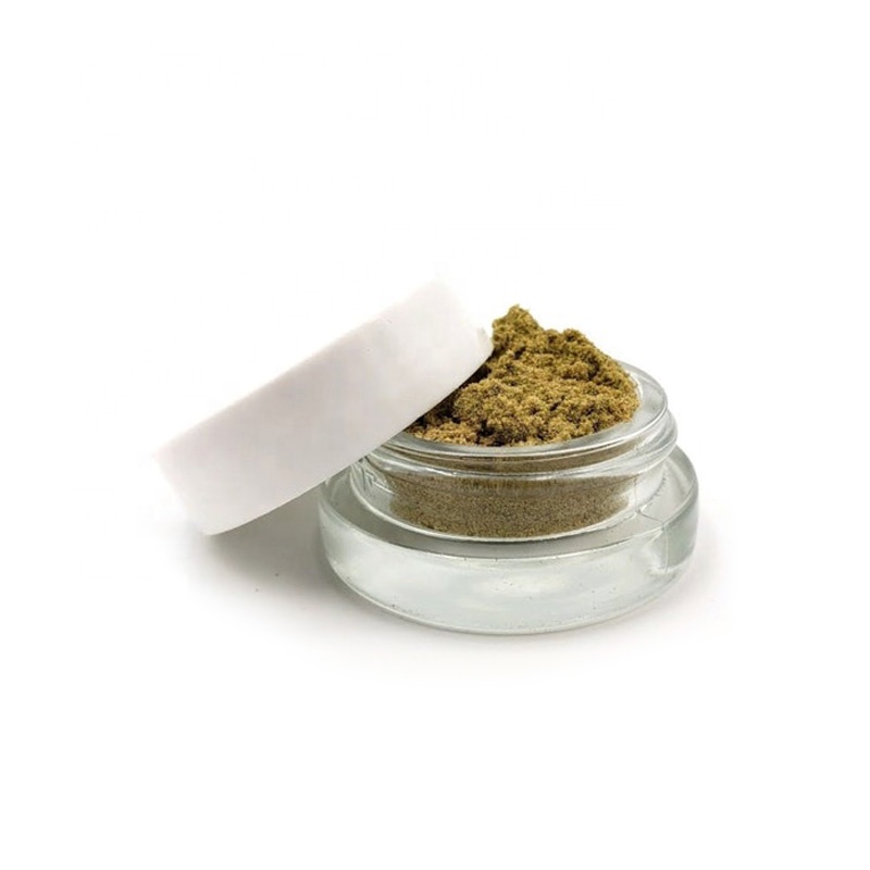 1oz glass jar for CBD flower terp sauce and kief glass jar child resistant lid custom stickers and labels
