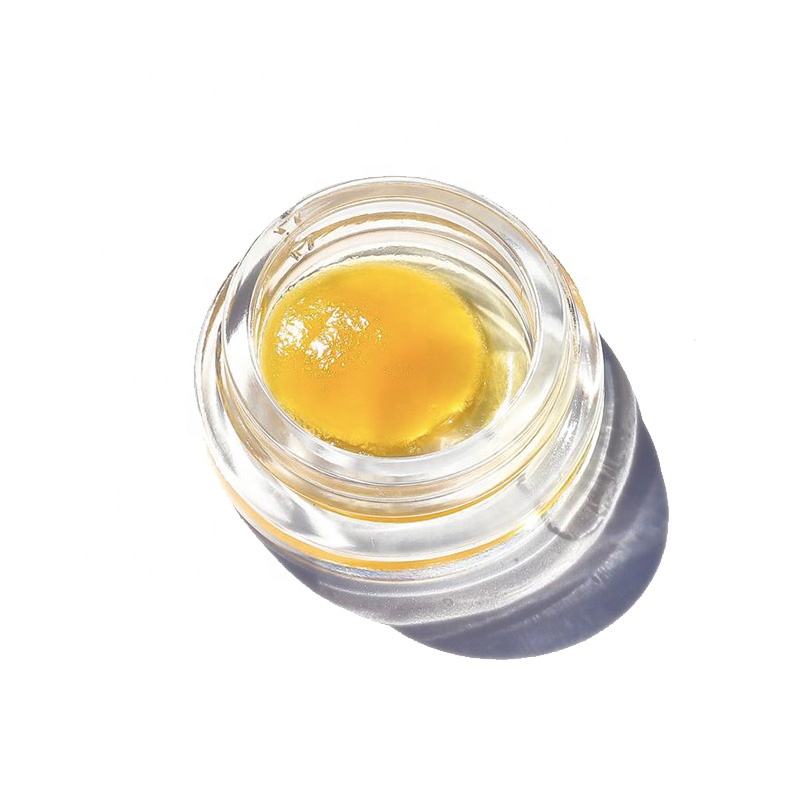 1oz glass jar for CBD flower terp sauce and kief glass jar child resistant lid custom stickers and labels