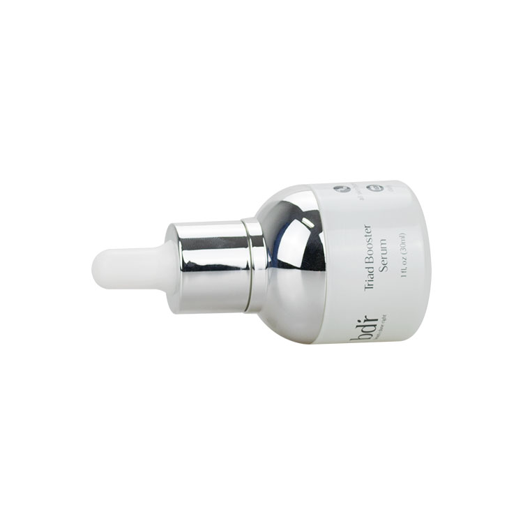 1oz matte white glass serum dropper bottle 20ml 25ml 30ml 40ml glass bottle with metallic dropper
