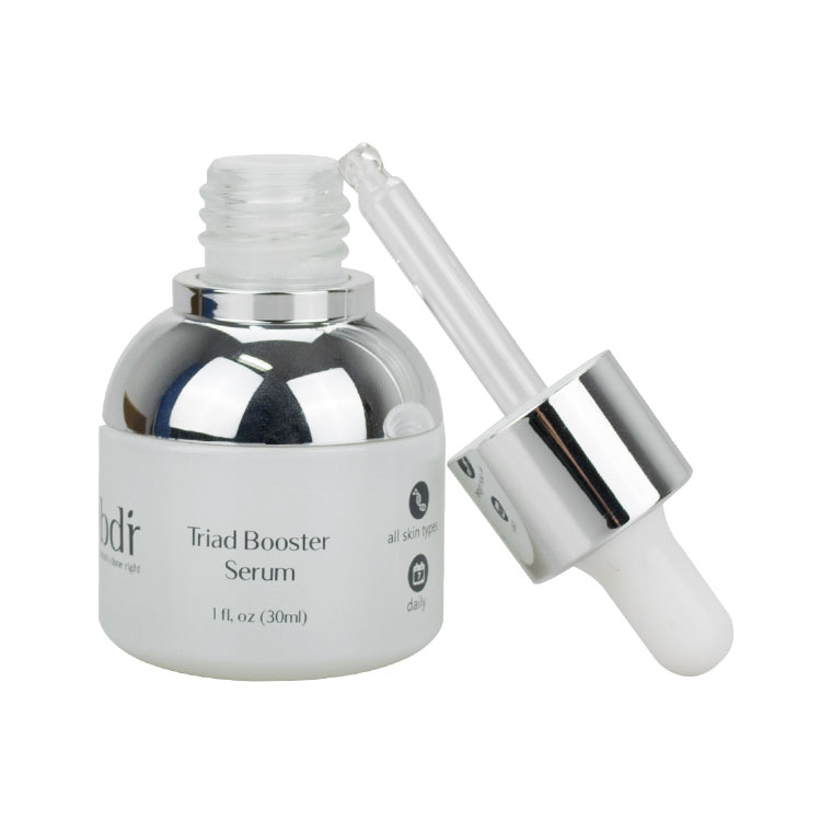 1oz matte white glass serum dropper bottle 20ml 25ml 30ml 40ml glass bottle with metallic dropper