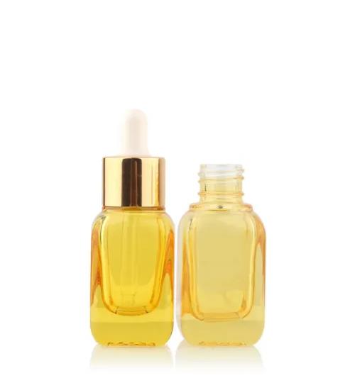 1oz square white cosmetic glass dropper bottle 30ml rectangular essential oil beard oil bottles