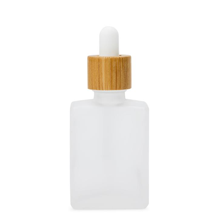 1oz square white cosmetic glass dropper bottle 30ml rectangular essential oil beard oil bottles