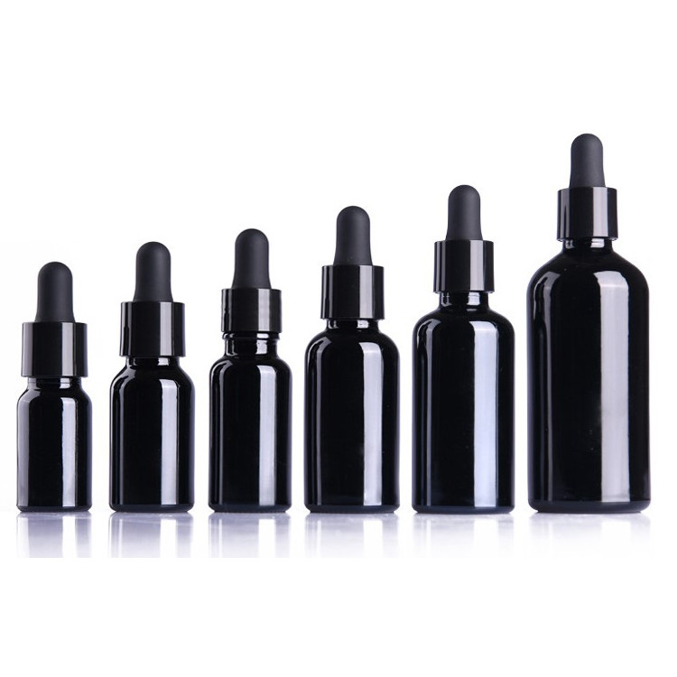 1oz tincture bottles 30ml black gloss glass bottle for essential oil bottle
