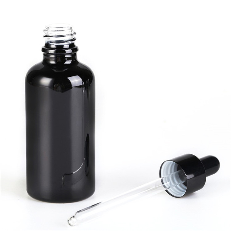 1oz tincture bottles 30ml black gloss glass bottle for essential oil bottle