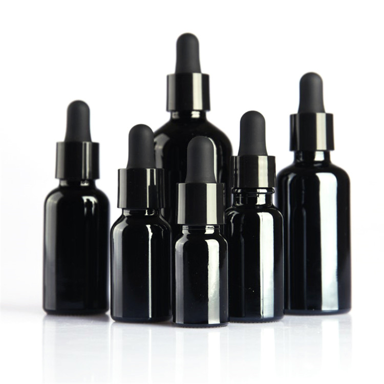 1oz tincture bottles 30ml black gloss glass bottle for essential oil bottle