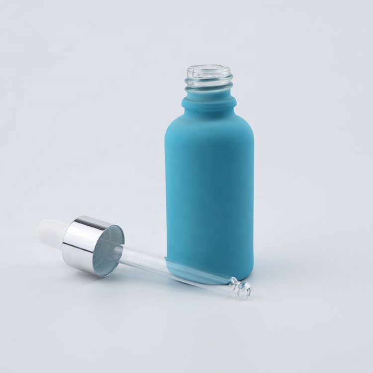 1oz tincture oil bottles cosmetic frosted red glass bottle 30ml with silver dropper cap