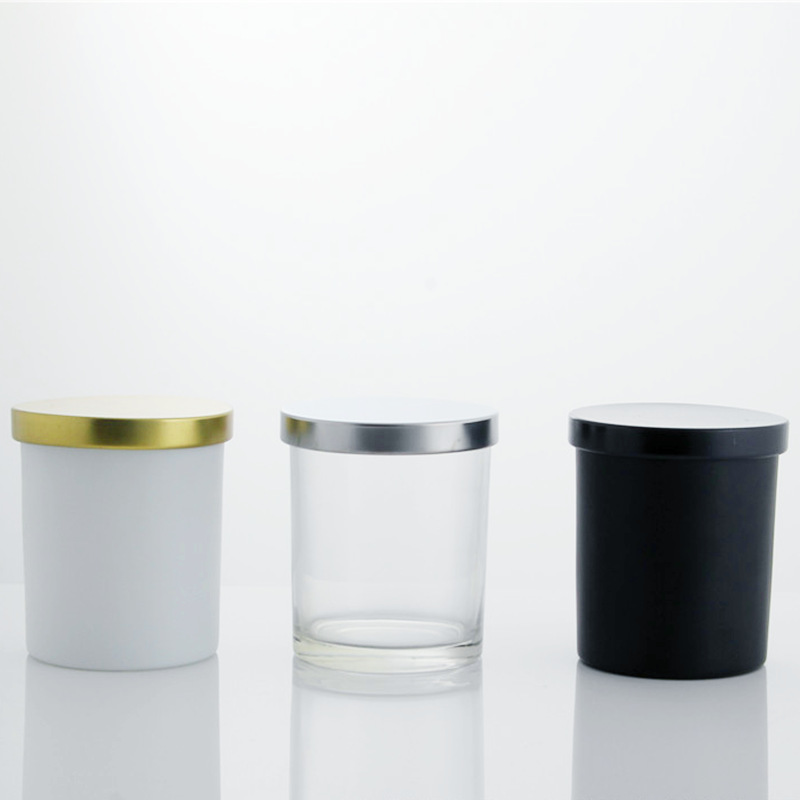 1oz to 32oz Customize Wide Mouth Frosted Candle Glass Jar And Lids With Metal Lid