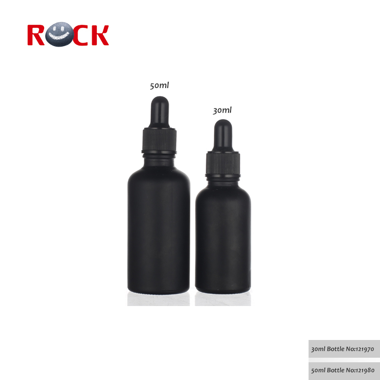 1pcs MOQ Essential Oil black frosted glass dropper bottle 30ml