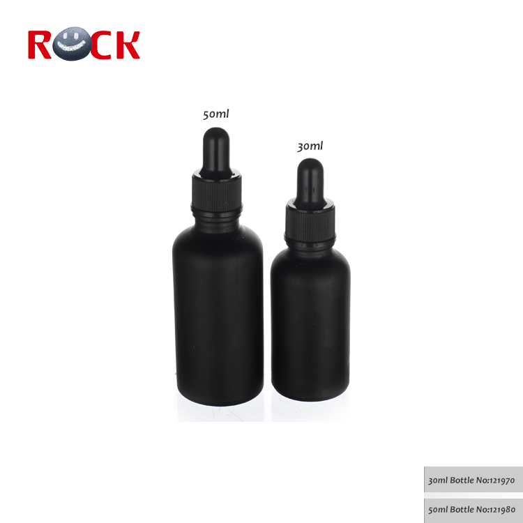 1pcs MOQ Essential Oil black frosted glass dropper bottle 30ml