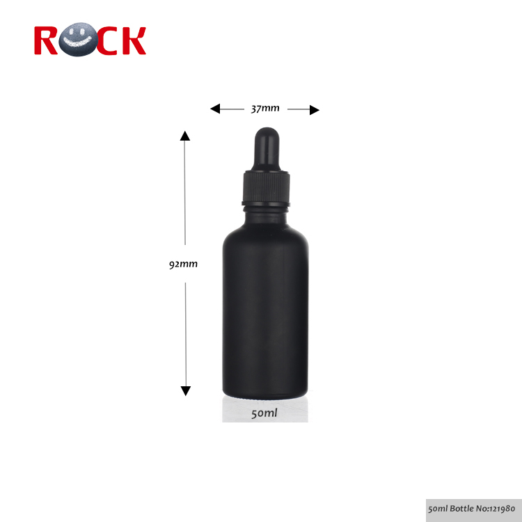 1pcs MOQ Essential Oil black frosted glass dropper bottle 30ml