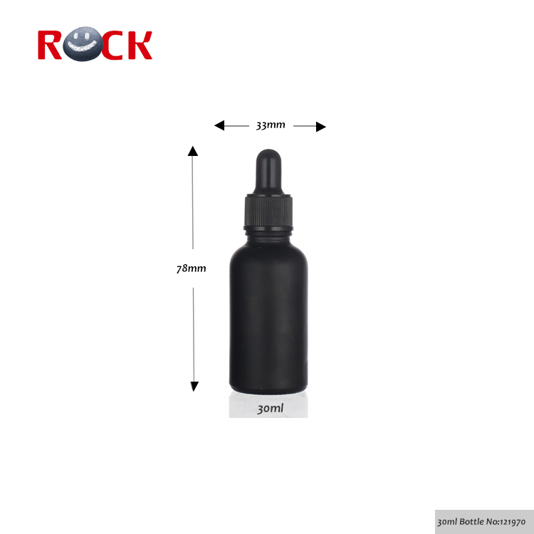 1pcs MOQ Essential Oil black frosted glass dropper bottle 30ml