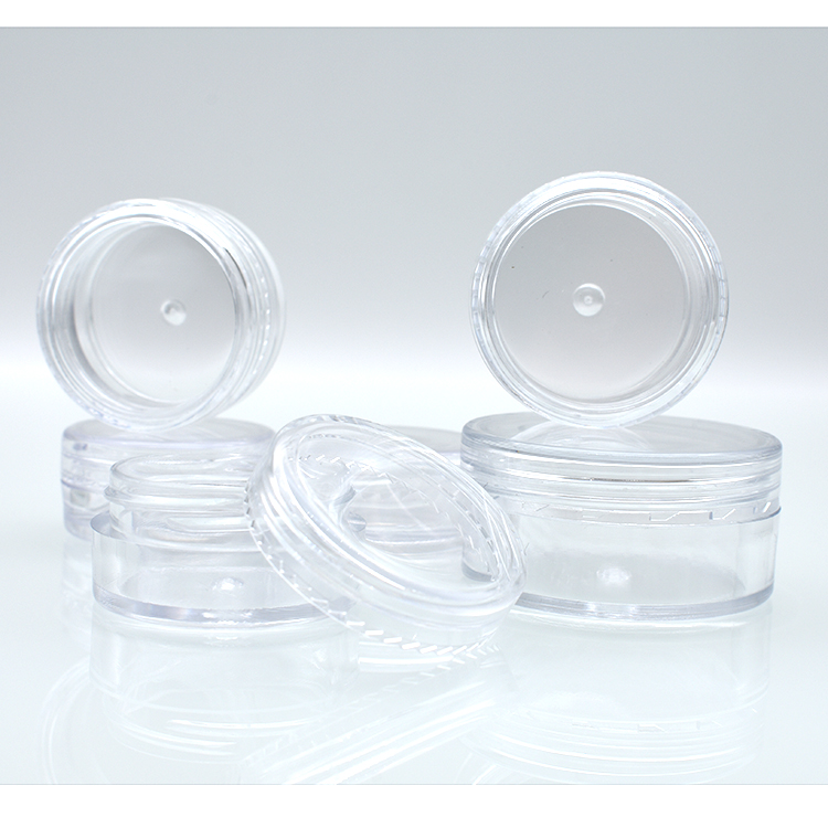 2 2.5 3 5 10 20 25 30 15 gram 2ml 3ml 5ml 2.5ml 10ml 15ml 20ml 30ml 25ml 25 g PS container clear plastic cosmetic jar with lid