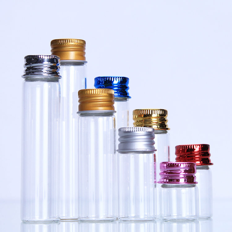 2.2cm 0.87inch Glass Bottle with Aluminum Caps glass vial 5 ml Small Bottle packing