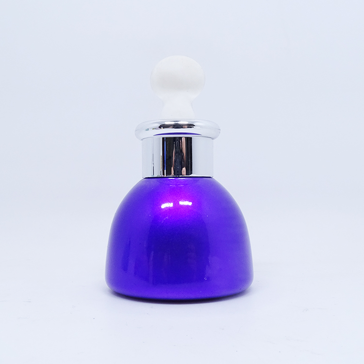 2.5 oz cosmetic round ball shape 75ml glass dropper bottle for essential oil serum