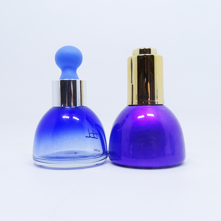 2.5 oz cosmetic round ball shape 75ml glass dropper bottle for essential oil serum