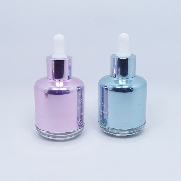 2.5 oz cosmetic round ball shape 75ml glass dropper bottle for essential oil serum