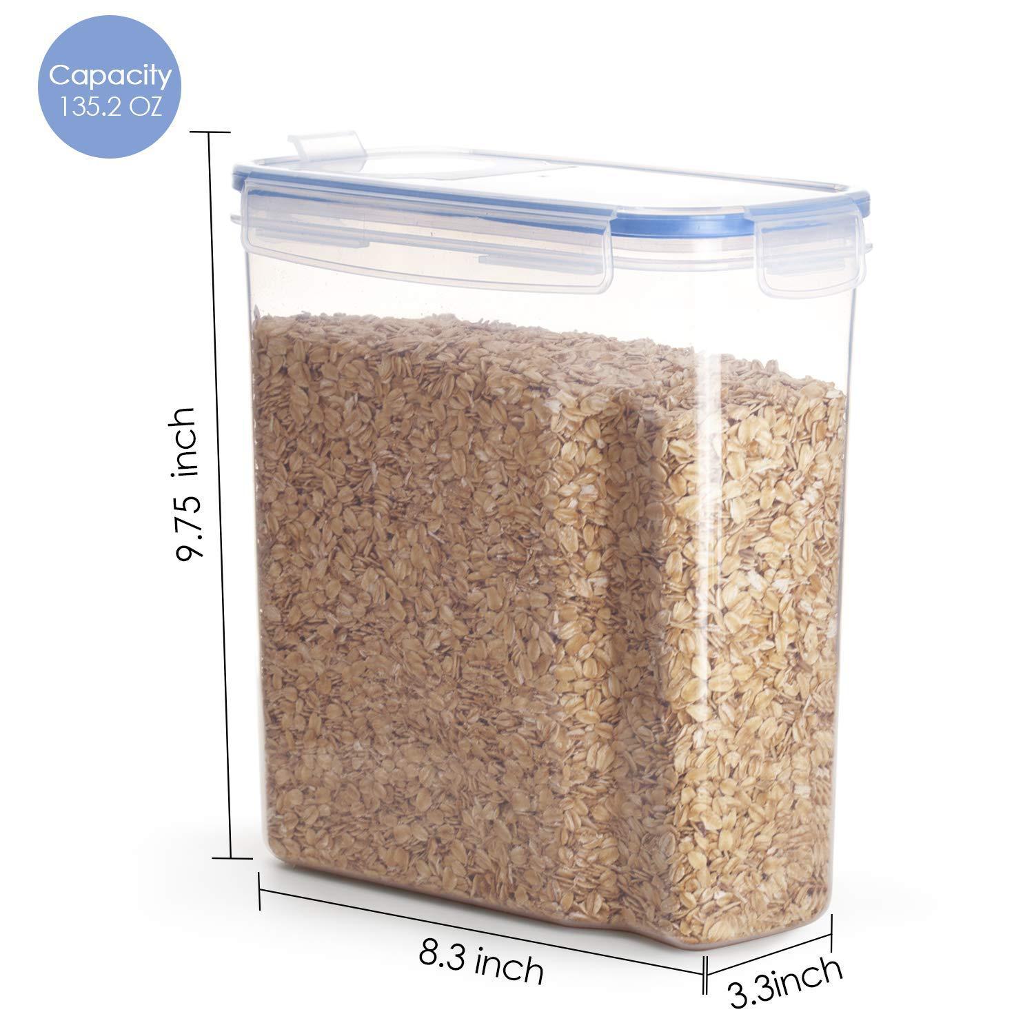 2.5L 4L Hot Sale Plastic Food Storage Containers With Four-Side Locked Lids Serving Pantry Organization Grains Pasta Flour