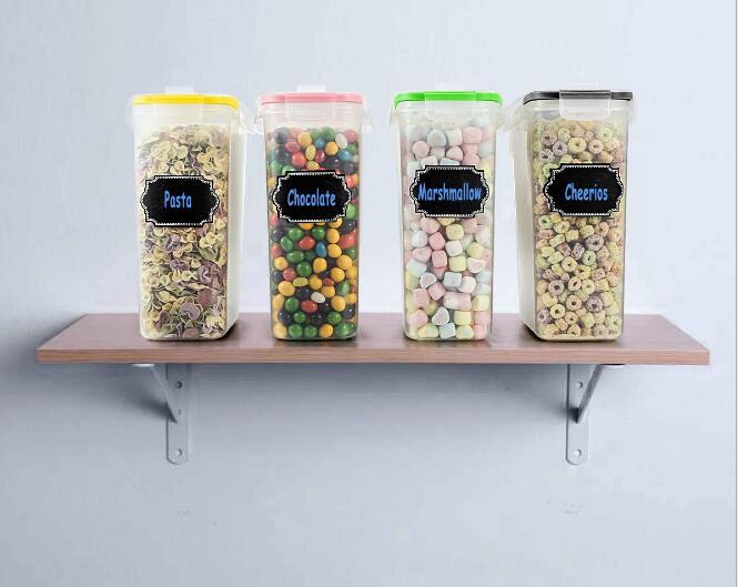 2.5L 4L Hot Sale Plastic Food Storage Containers With Four-Side Locked Lids Serving Pantry Organization Grains Pasta Flour