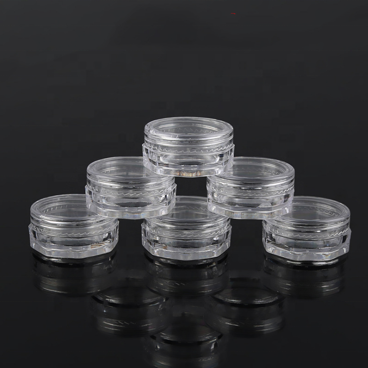 2.5g 2.5ml mini PS plastic octangle facial cream jar, eye cream jar