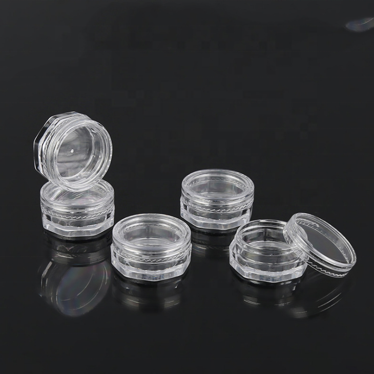 2.5g 2.5ml mini PS plastic octangle facial cream jar, eye cream jar