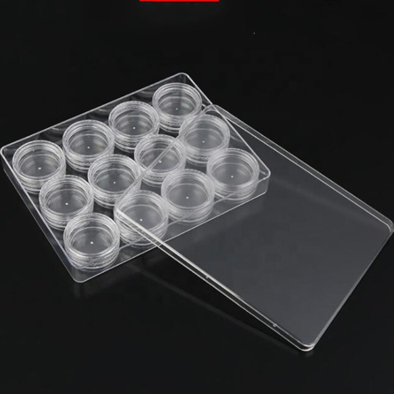 2.5g transparent Plastic round cream boxed jar,12 pcs per set with a box for cream eye shadow