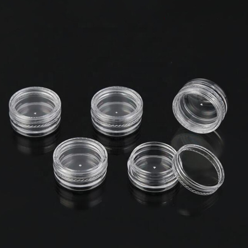 2.5g transparent Plastic round cream boxed jar,12 pcs per set with a box for cream eye shadow