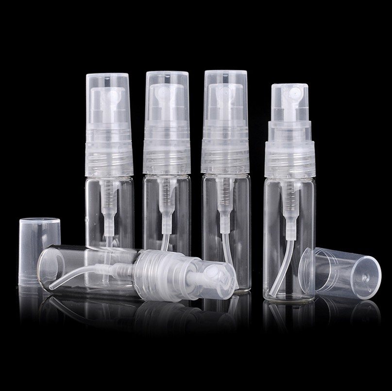 2.5ml 3ml 5ml glass mini sample test perfume spray bottle