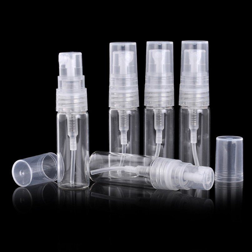 2.5ml 3ml 5ml glass mini sample test perfume spray bottle