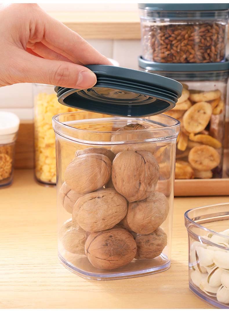 2 Colors 220ml 650ml Plastic Cereal Containers With Seal Lids For Coffee Tea Sugar Pudding Kitchen Spices