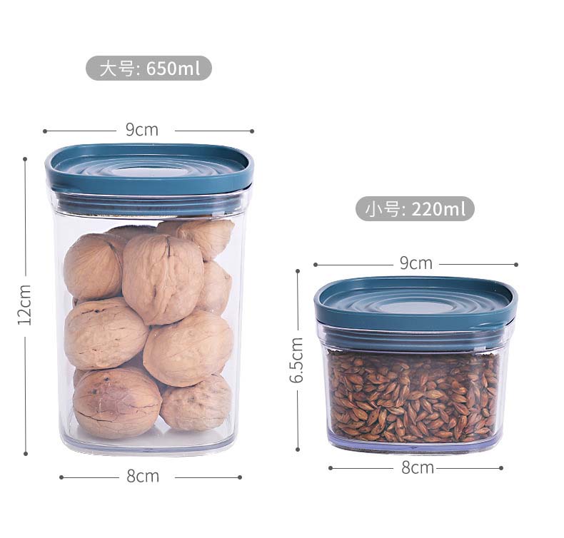 2 Colors 220ml 650ml Plastic Cereal Containers With Seal Lids For Coffee Tea Sugar Pudding Kitchen Spices