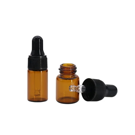 2 Ml 3 Ml 5ml Small Brown Glass Essential Oil Drop Bottle