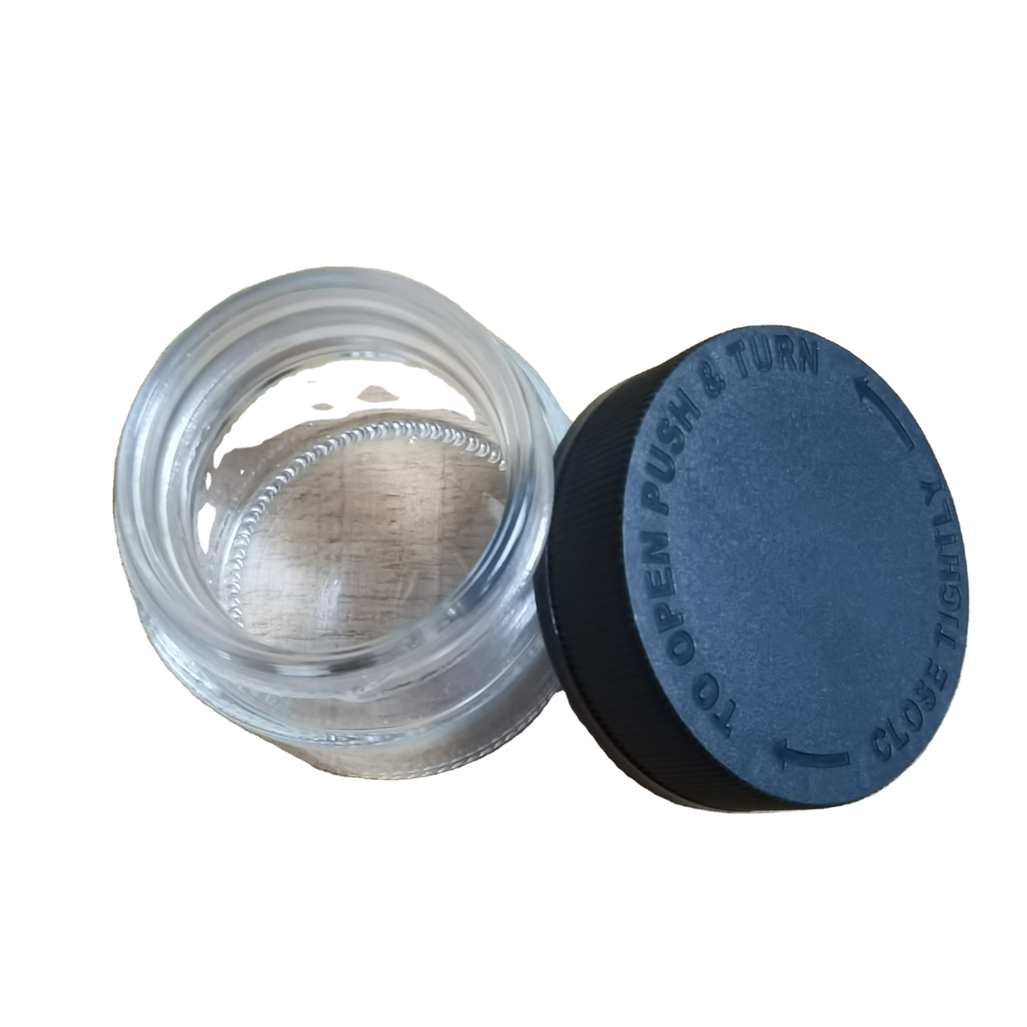 2 OZ frosted Glass Jar With Children Resistant Lid For Oil Cosmetic